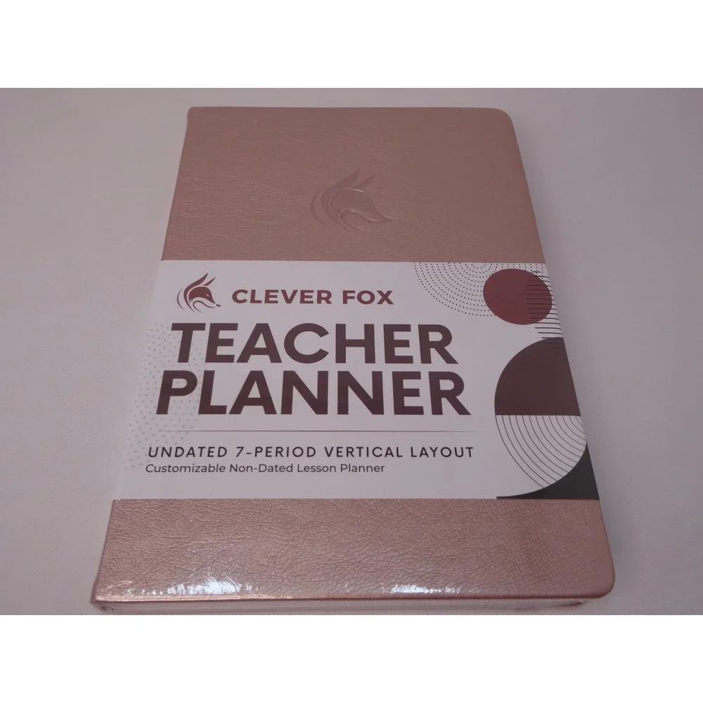 Clever Fox Teacher Planner School Year UnDated 7-Period Planner in Rose Gold New